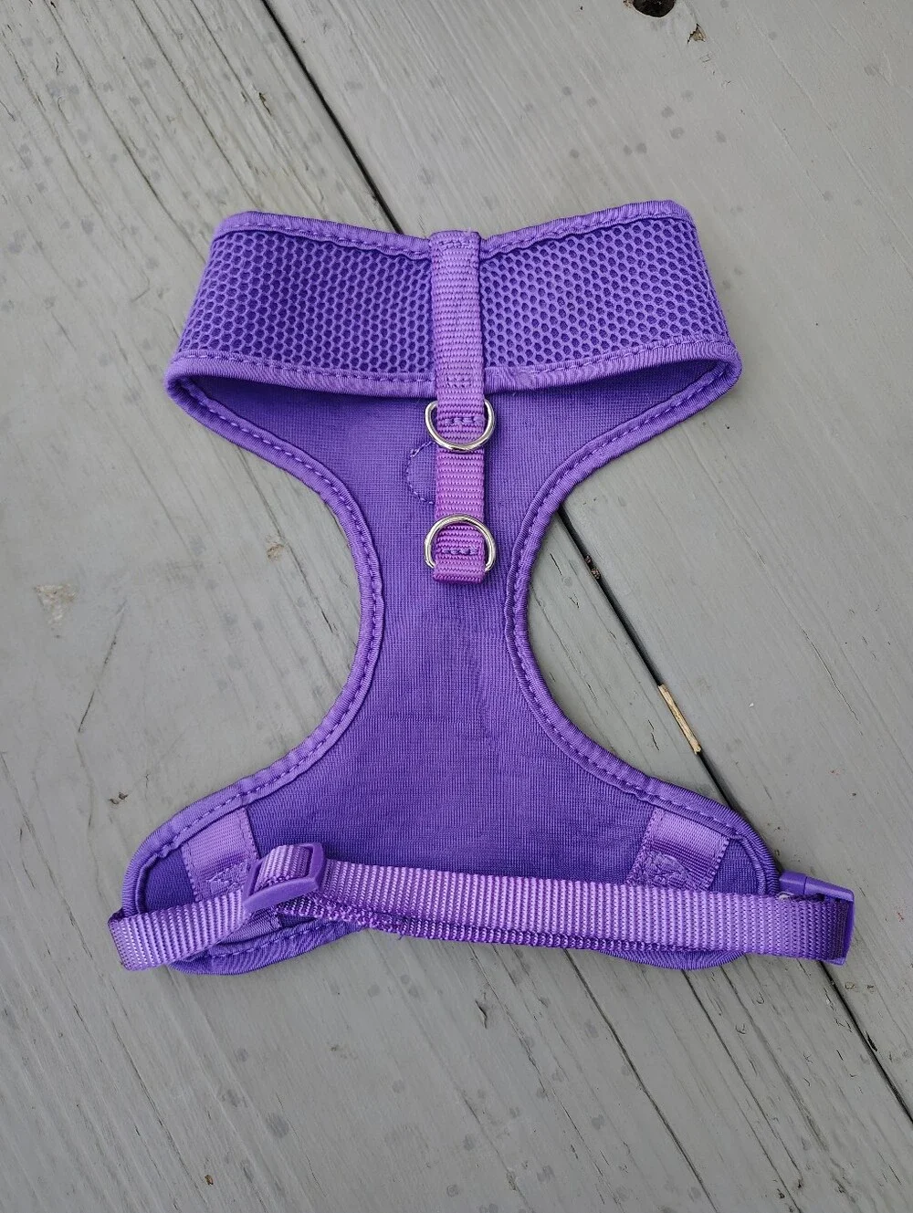 Purple Mesh Dog Harness with Center Logo Size Medium.